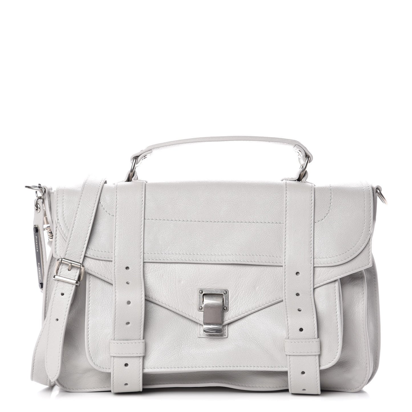 Lambskin Medium PS1 Satchel Pale Steel
