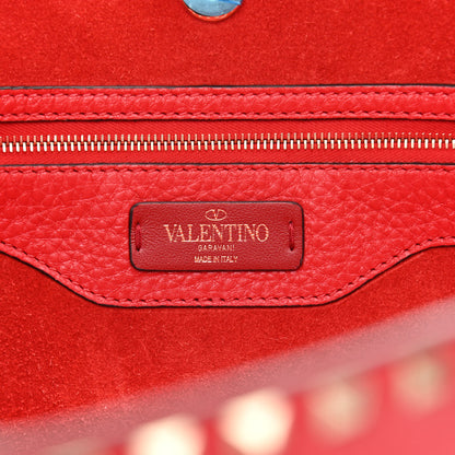 Valentino Garavani Grained Calfskin Small Rockstud Shoulder Tote Rouge Pur 6 of 11