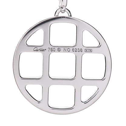 Cartier 18K White Gold Diamond Pasha de Grid Charm Pendant 3 of 3