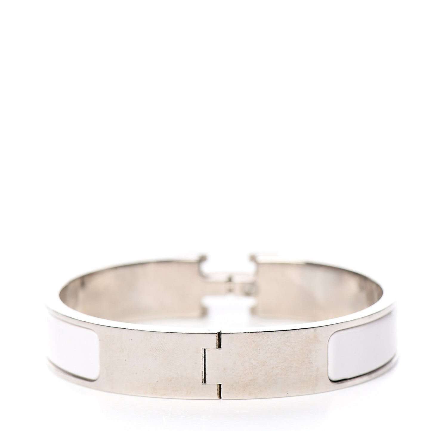 Enamel Narrow Clic Clac H Bracelet PM White