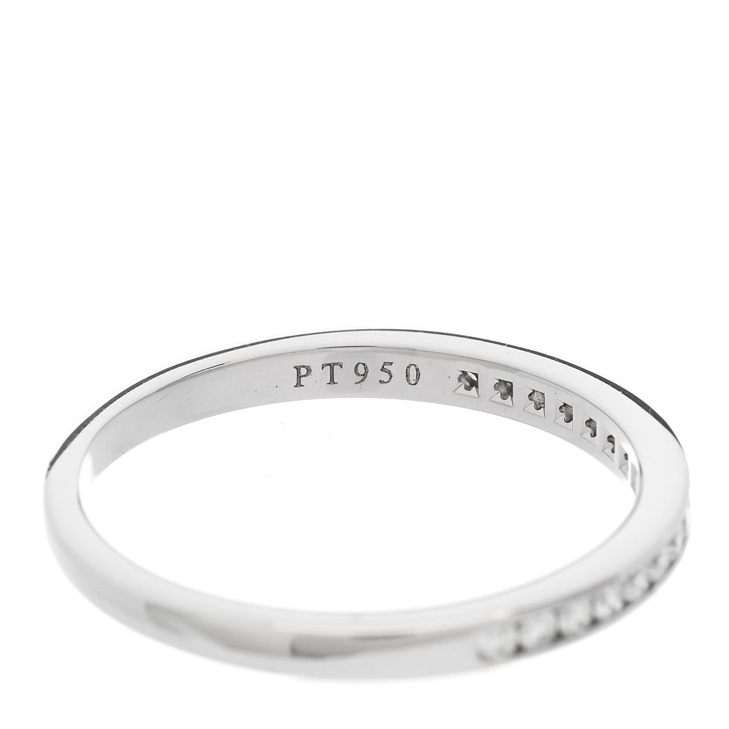 Platinum Diamond .17ctw 2mm Half Circle Wedding Band Ring 56 7.5