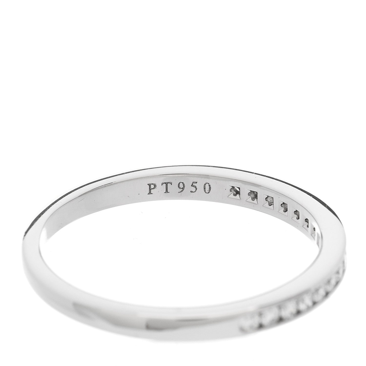 Tiffany Platinum Diamond .17ctw 2mm Half Circle Wedding Band Ring 56 7.5 5 of 5