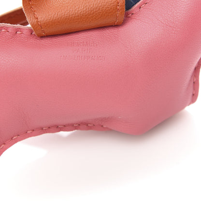 Hermes Milo Lambskin Grigri Rodeo Horse Bag Charm MM Rose Azalee Cornaline Bleu De Malte 3 of 4