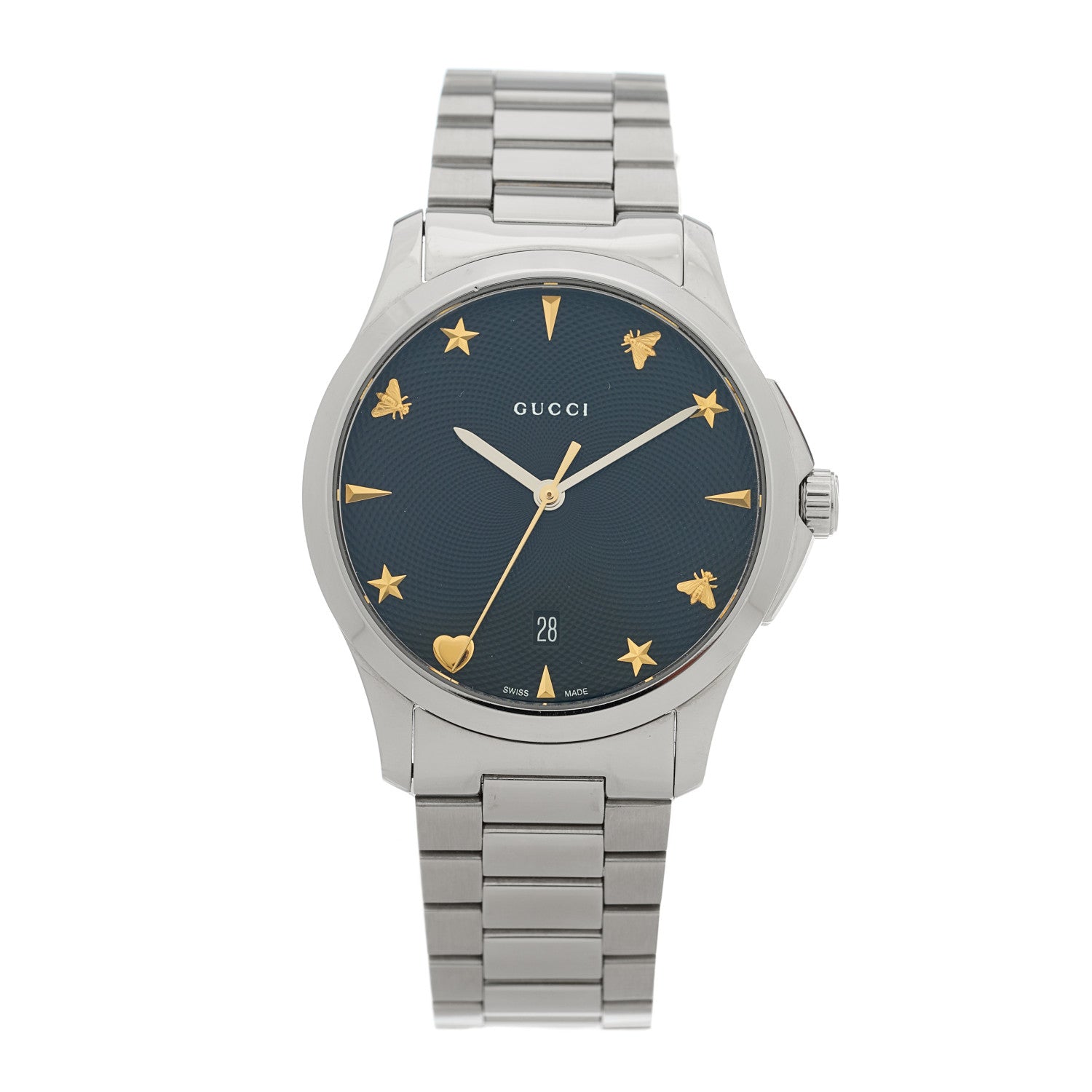 Gucci Stainless Steel 38mm G-Timeless Charm Quartz Watch Black 1 of 4
