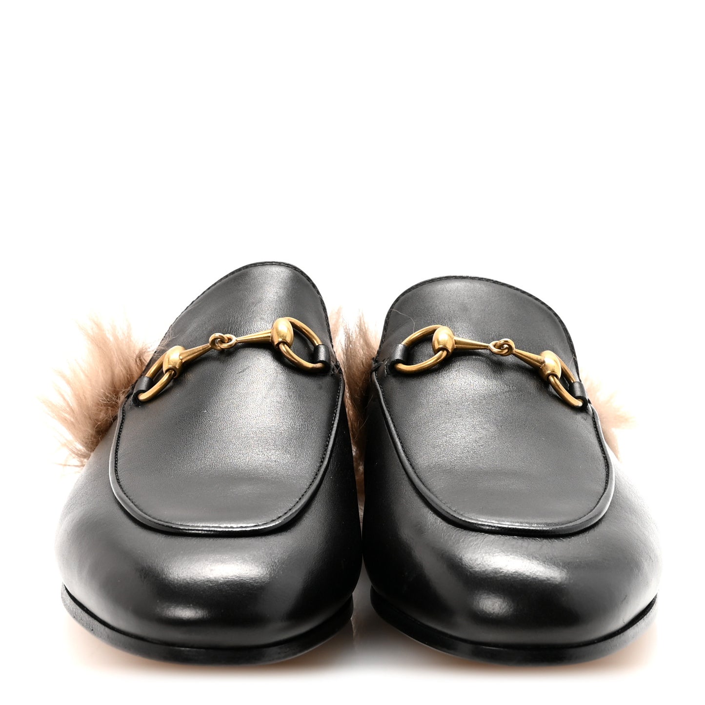 Calfskin Fur Womens Princetown Slippers 36 Black