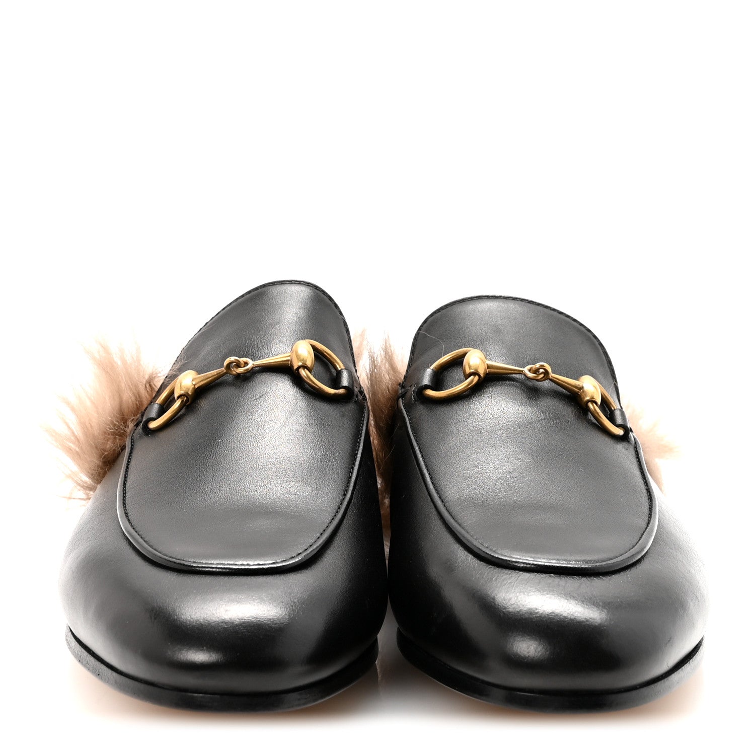 Gucci Calfskin Fur Womens Princetown Slippers 36 Black 3 of 8