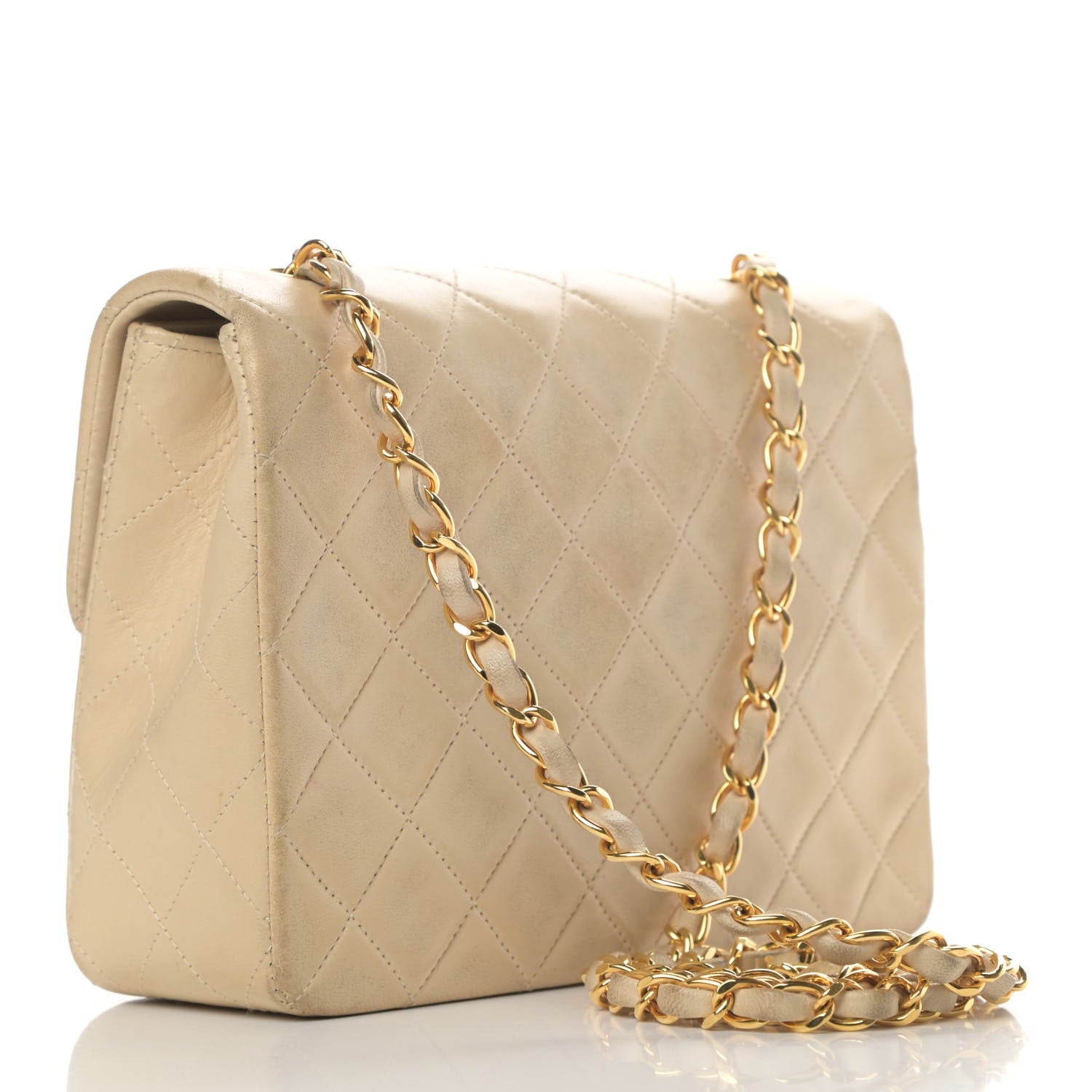 Chanel Lambskin Quilted Mini Square Flap Beige 2 of 5