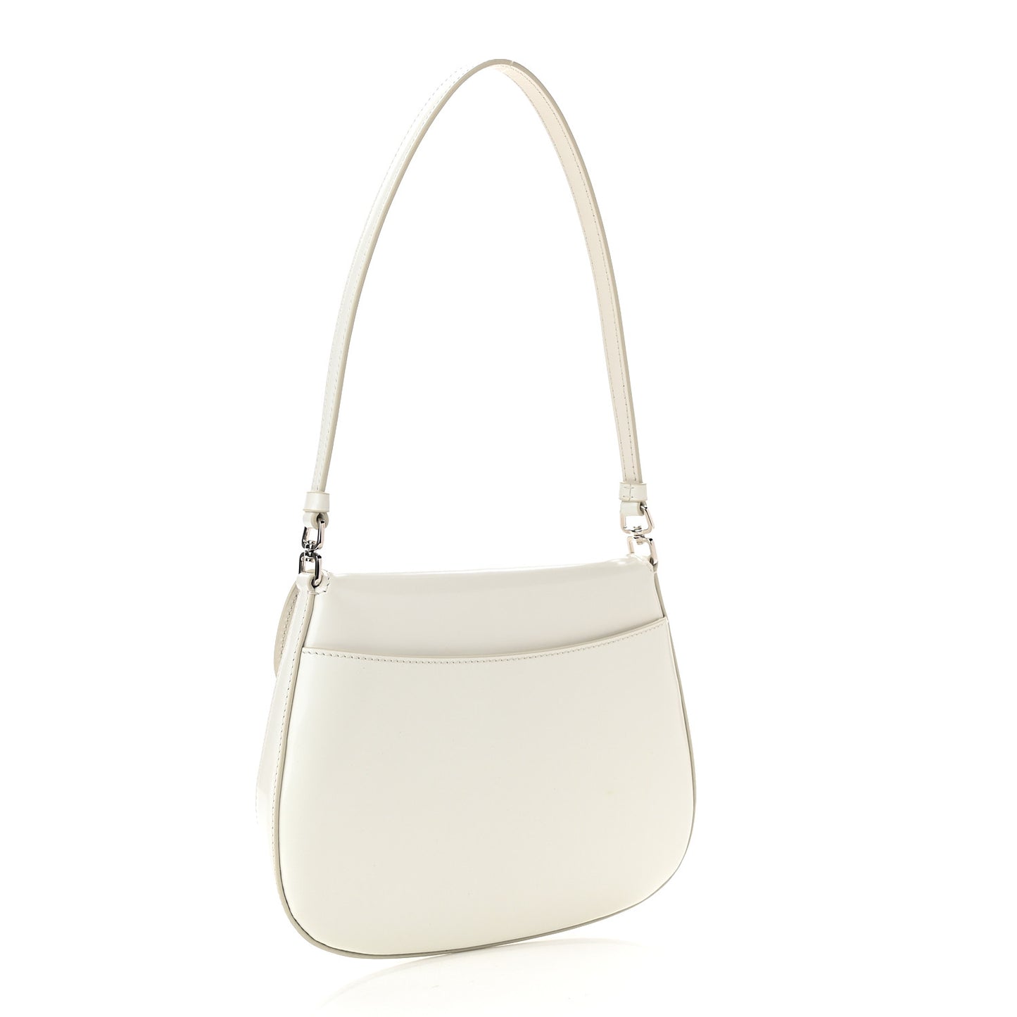 Spazzolato Cleo Flap Shoulder Bag White