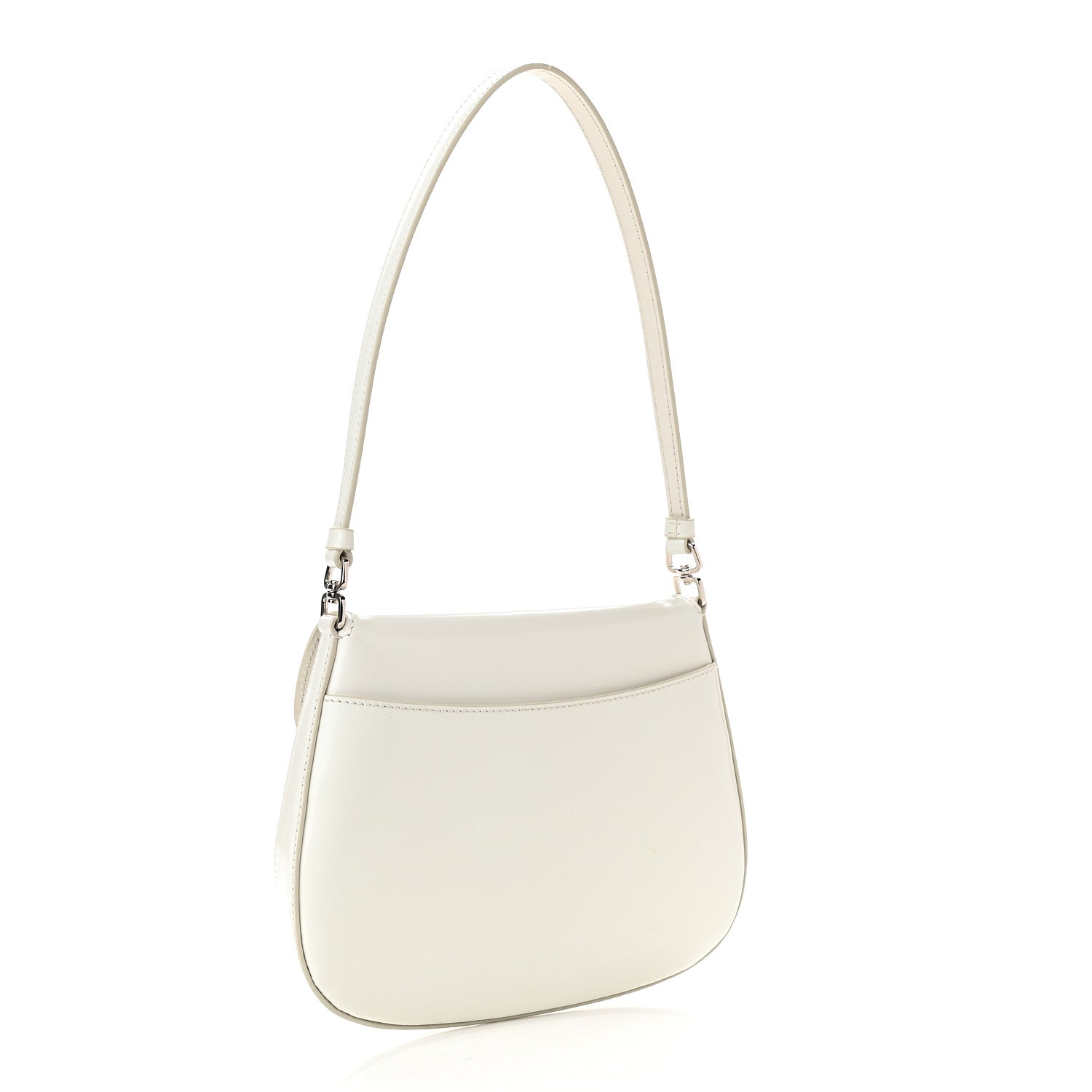 Prada Spazzolato Cleo Flap Shoulder Bag White 3 of 10