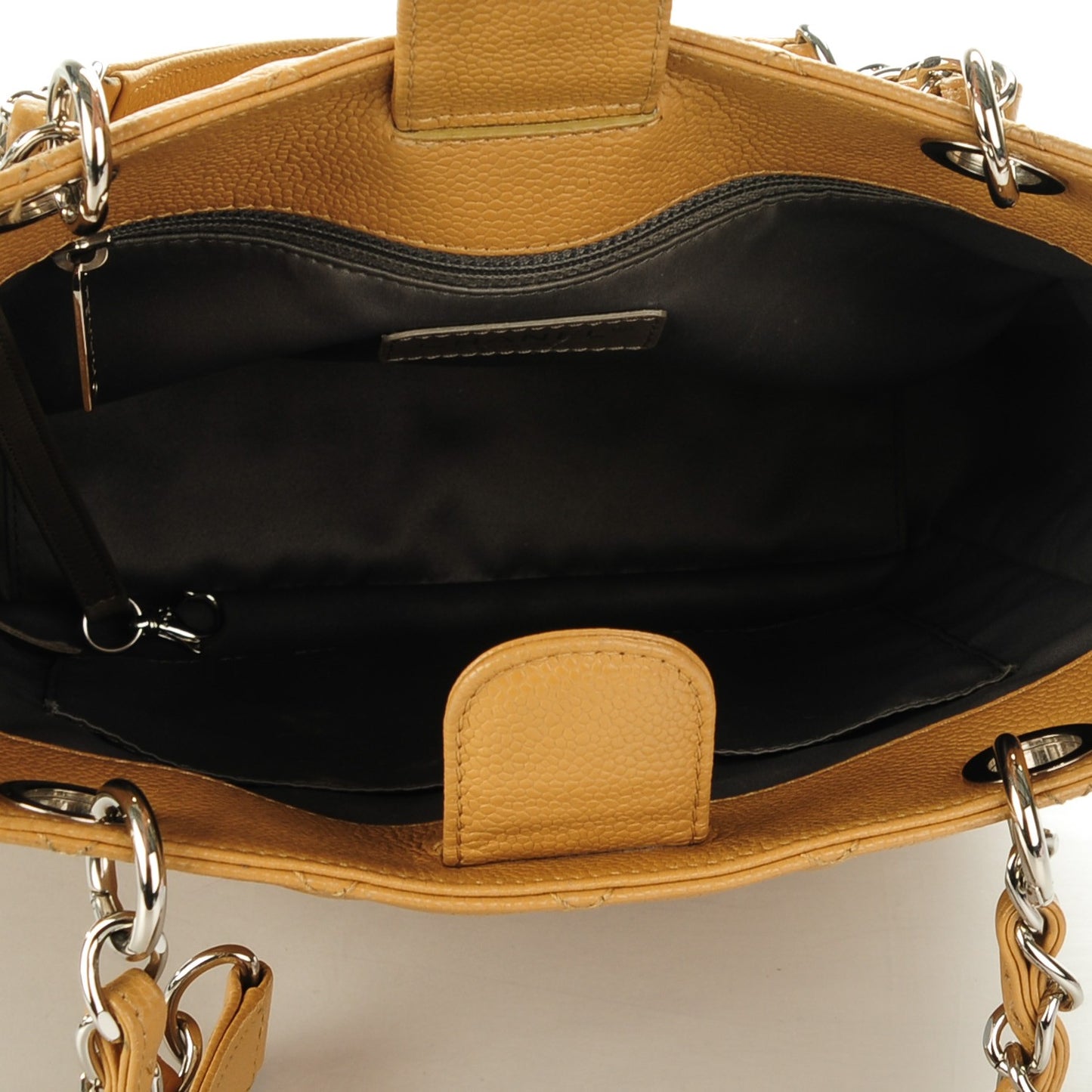 Caviar Quilted Petit Shopping Tote PST Beige