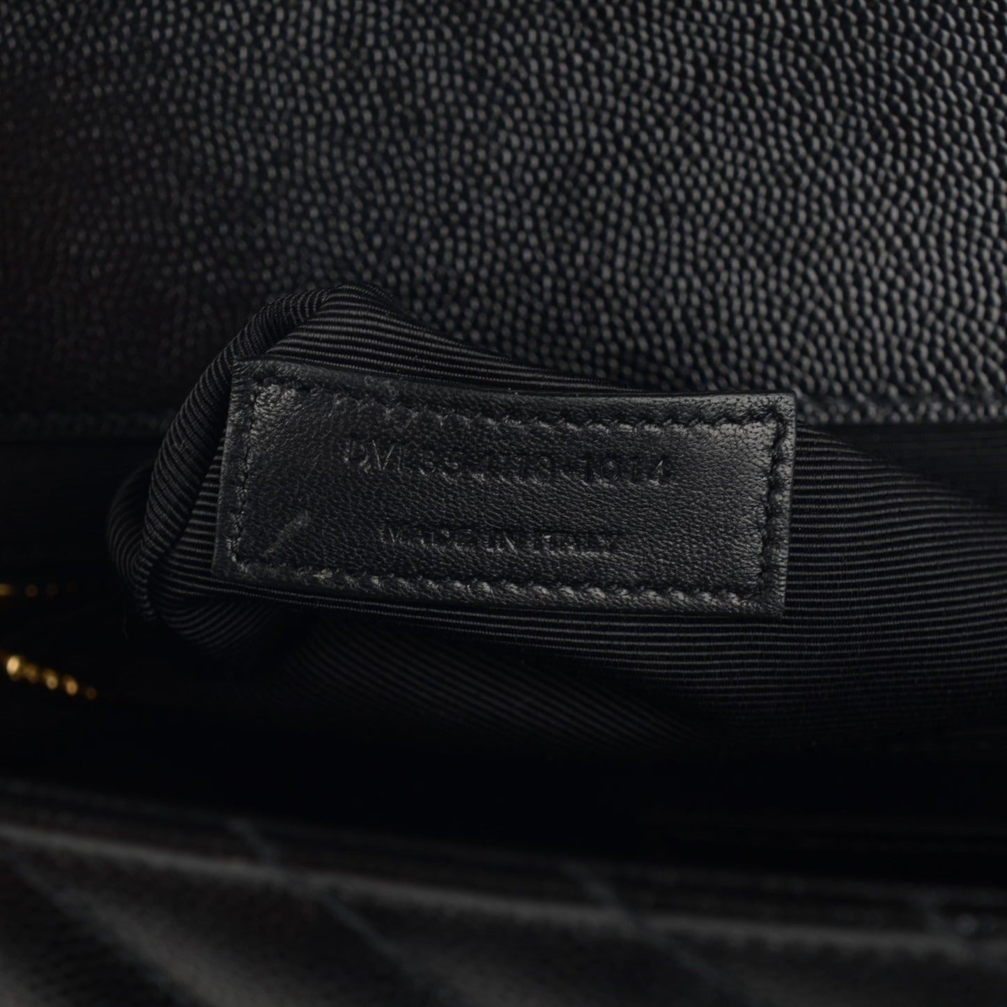 Grain De Poudre Matelasse Chevron Large Monogram Satchel Black