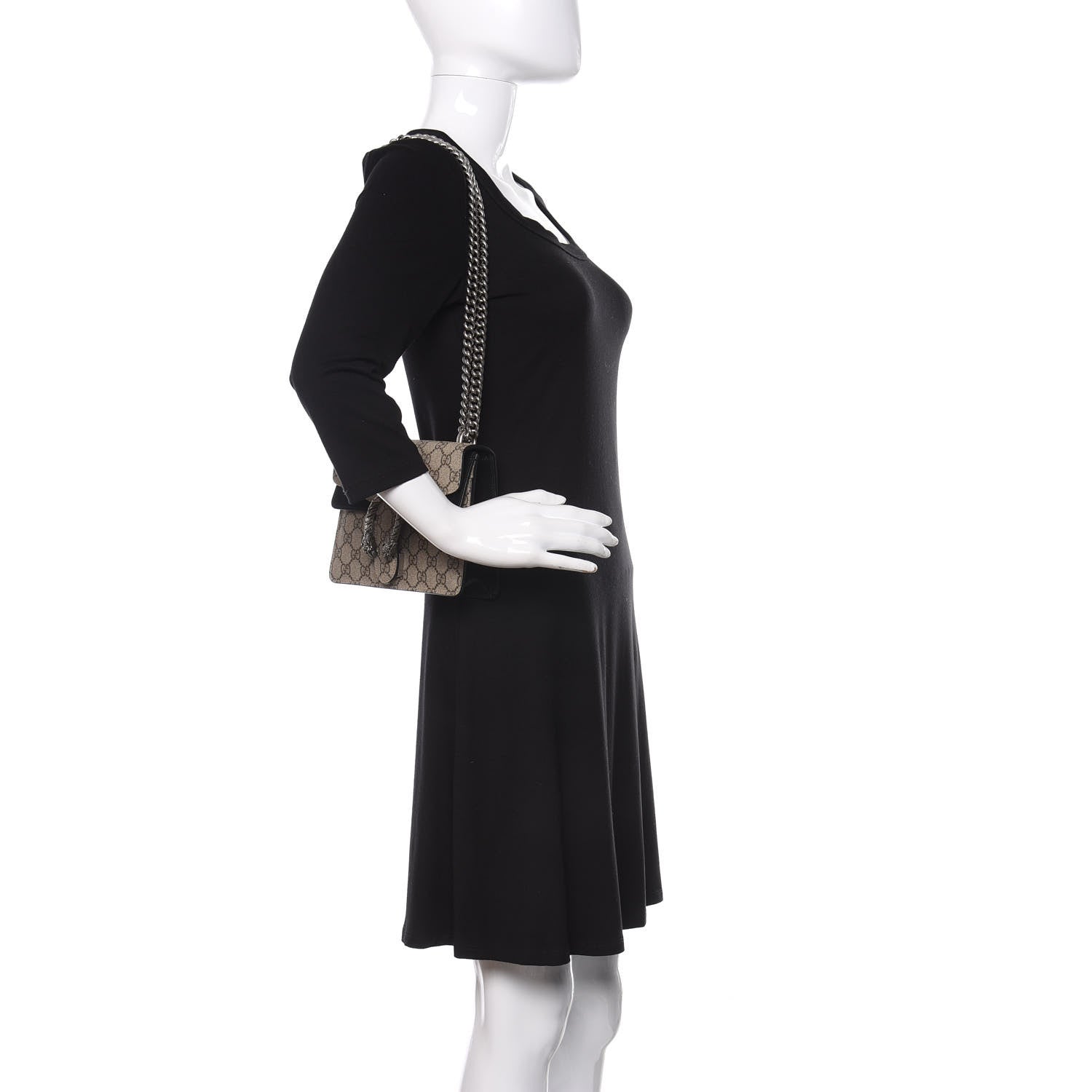 Gucci GG Supreme Monogram Mini Dionysus Shoulder Bag Black 2 of 10