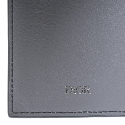 Christian Dior Calfskin Perforated Oblique Bi-Fold Card Holder Grey 6 of 7