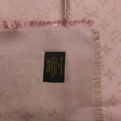 Louis Vuitton Silk Lurex Wool Monogram Shine Shawl Rose Velours 3 of 3