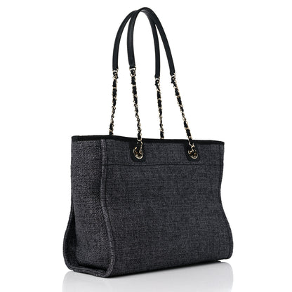 Chanel Lurex Boucle Small Deauville Tote Black 3 of 10