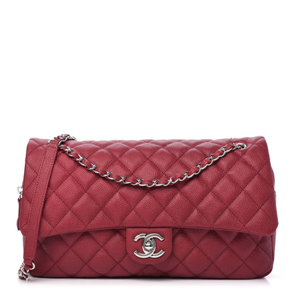Chanel Caviar Quilted Jumbo Easy Flap Dark Pink 1 of 11