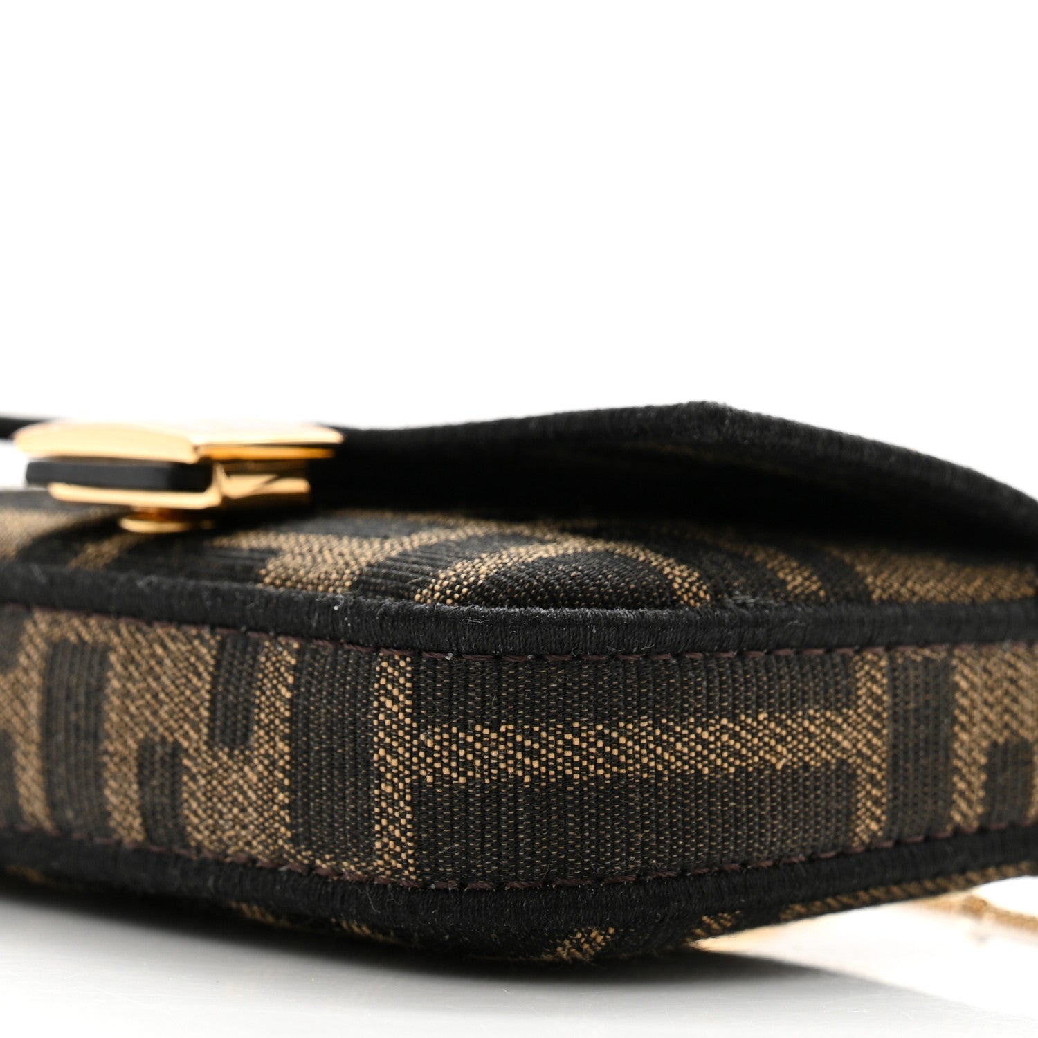 Fendi Fabric Jacquard FF 1974 Nano Baguette Charm Tobacco Moro Black 10 of 11