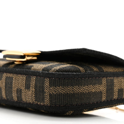 Fendi Fabric Jacquard FF 1974 Nano Baguette Charm Tobacco Moro Black 10 of 11