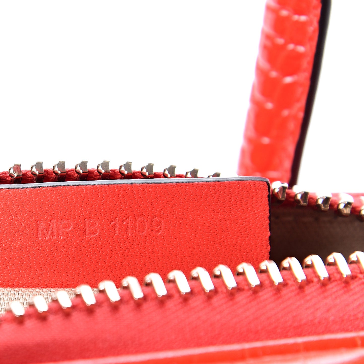 Calfskin Crocodile Embossed Mini Antigona Red