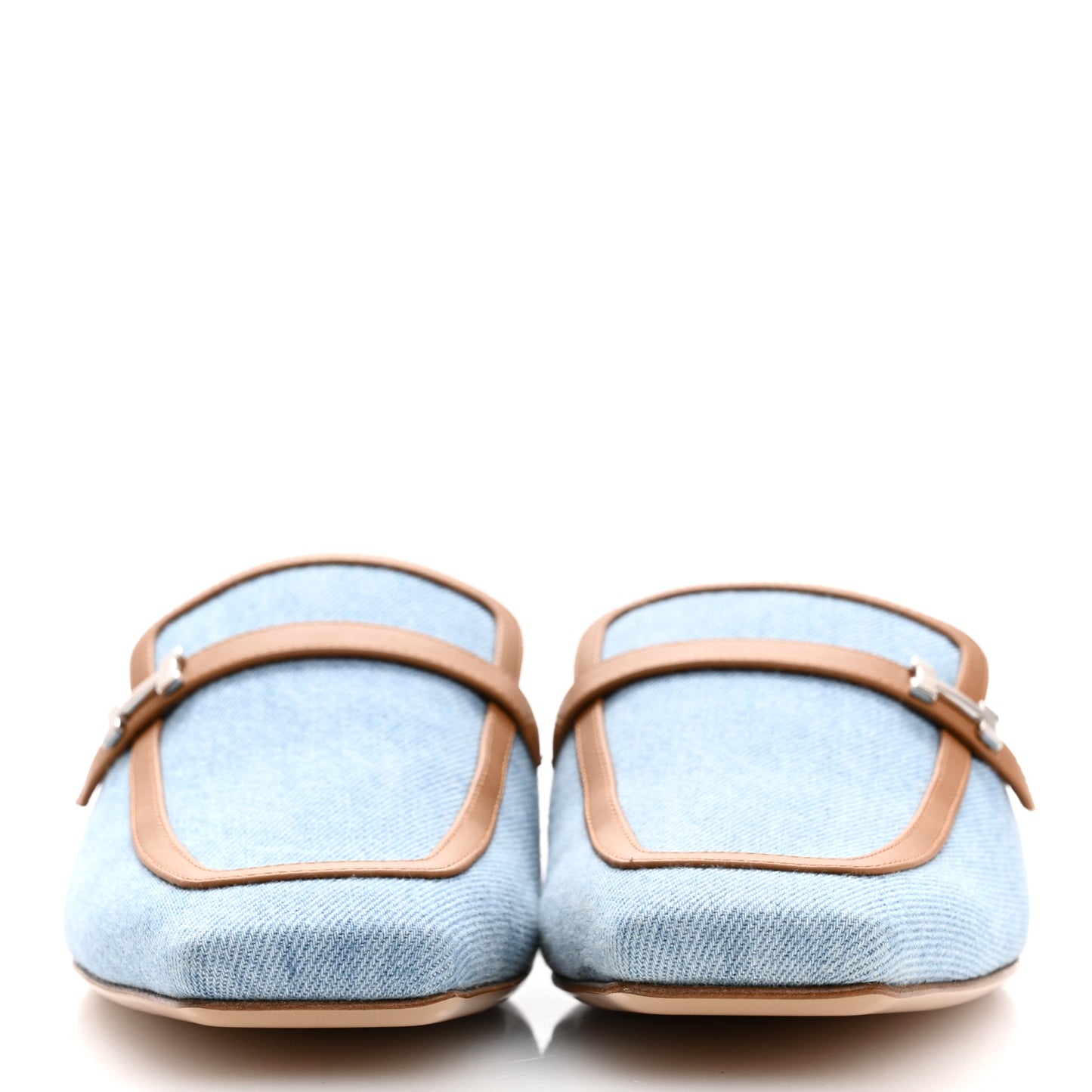 Denim Calfskin Groupie Mules 40 Bleu Clair Naturel