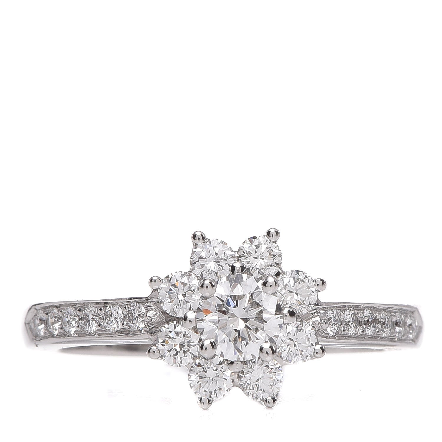 Tiffany Platinum Diamond Flora Ring 48 4.5 1 of 6