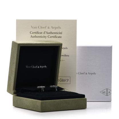 Van Cleef & Arpels 18K White Gold Diamond Vintage Alhambra Earrings 6 of 6