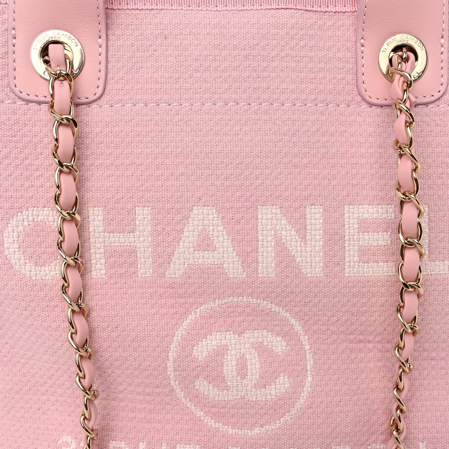 Chanel Mixed Fibers Small Deauville Tote Pink 9 of 11