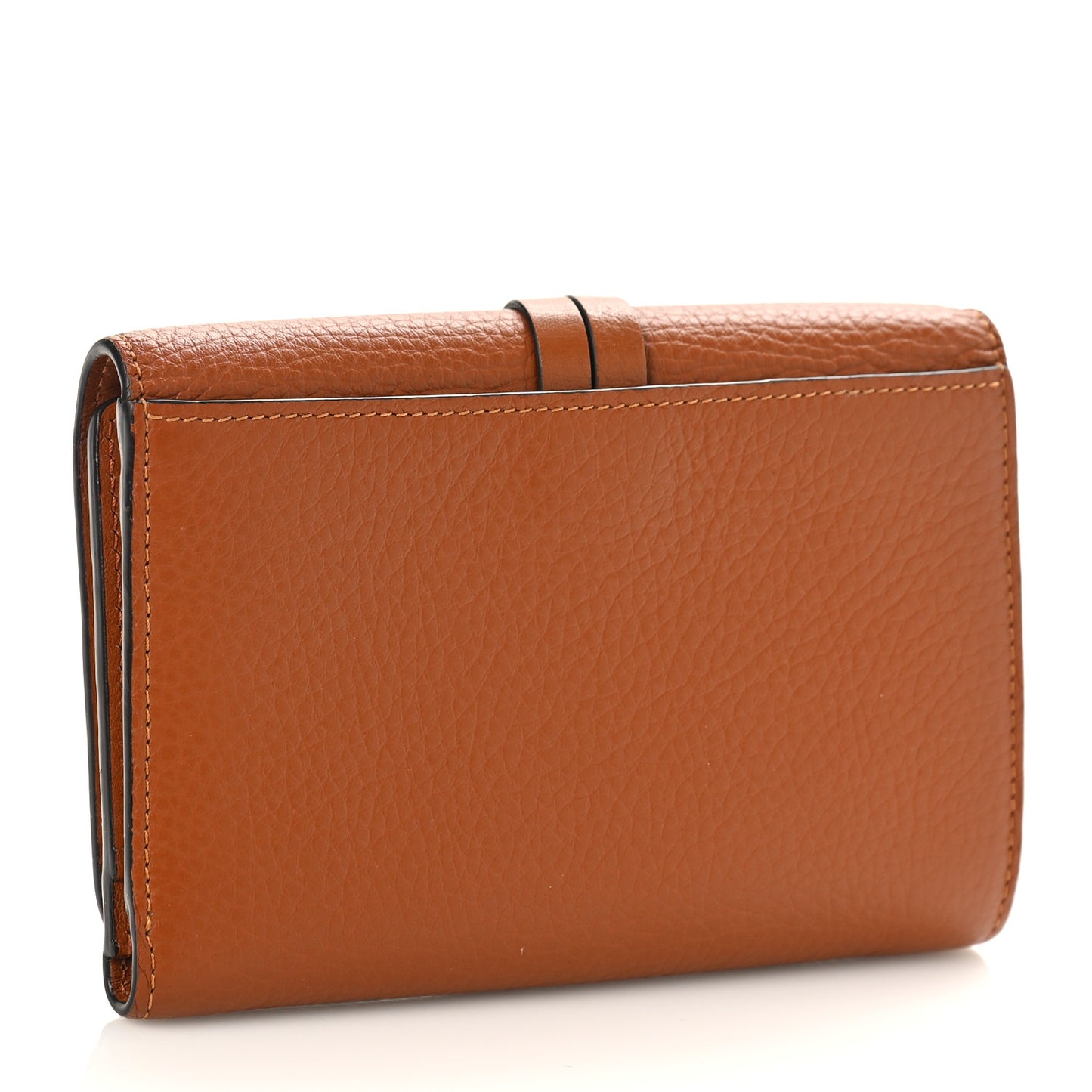 Calfskin Alphabet Compact Wallet Blush Brown