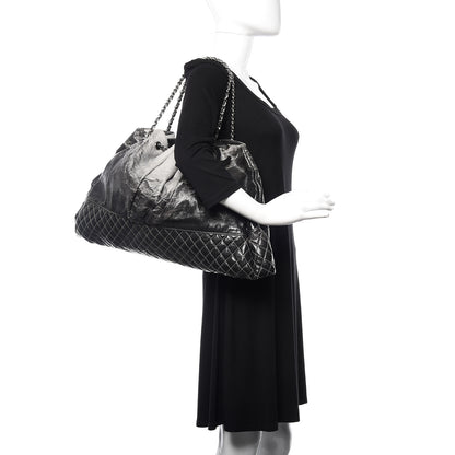 Chanel Vinyl Quilted Melrose Degrade Tote Black 2 of 13