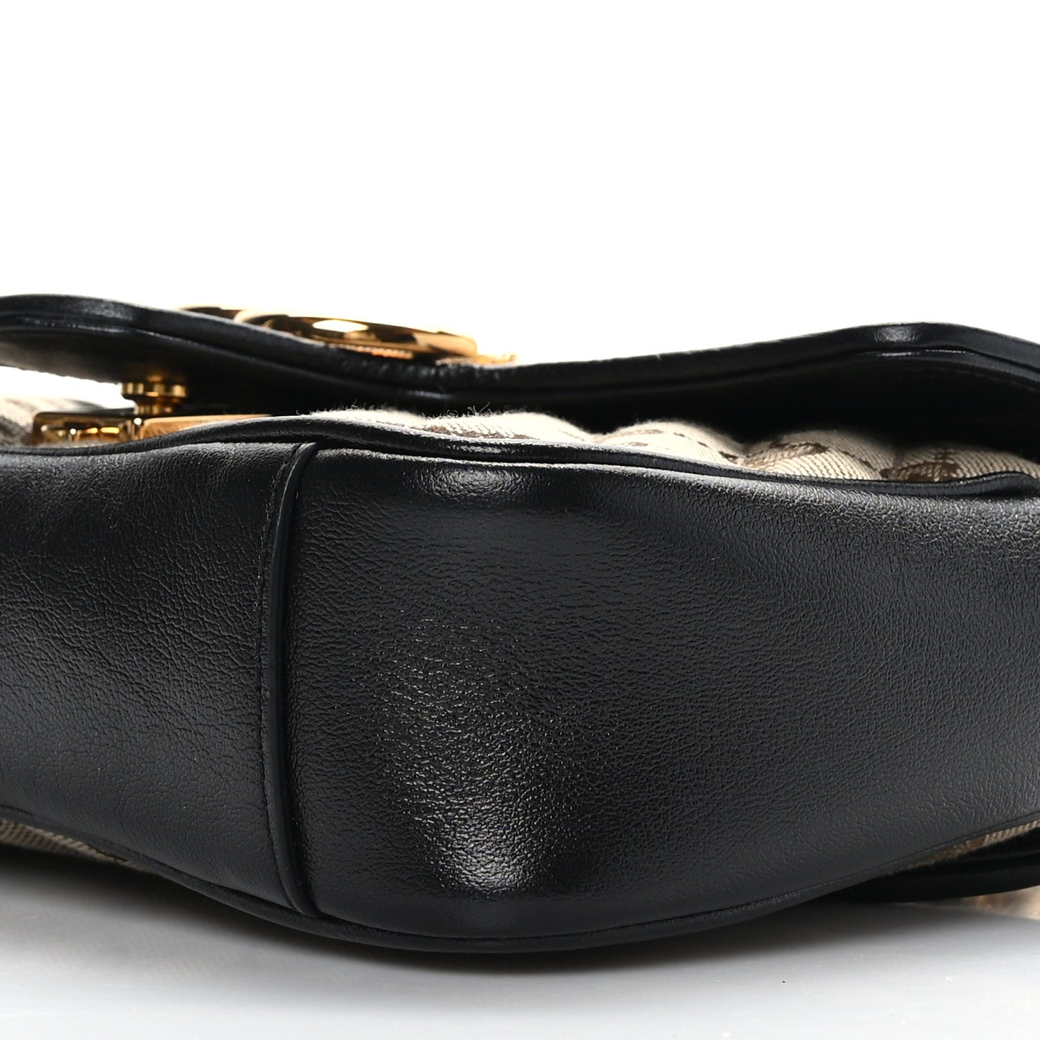Gucci Monogram Matelasse Diagonal Mini GG Marmont Shoulder Bag Beige Black 10 of 10