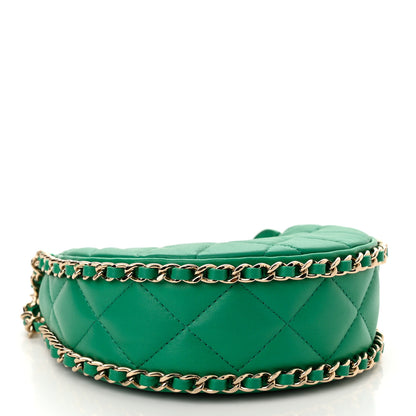 Chanel Lambskin Quilted Mini Chain Around Hobo Green 4 of 11