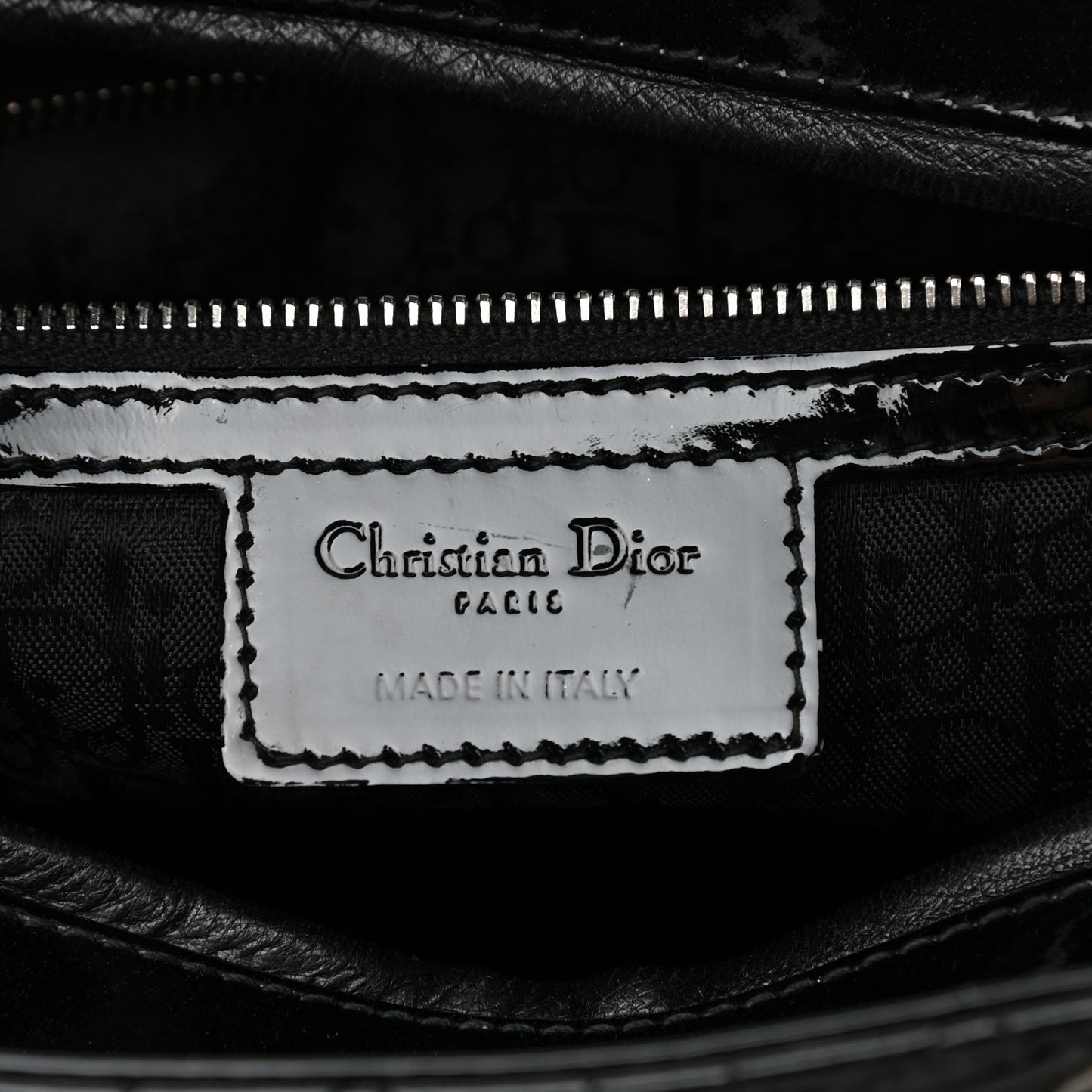 Patent Cannage Large Lady Dior Black