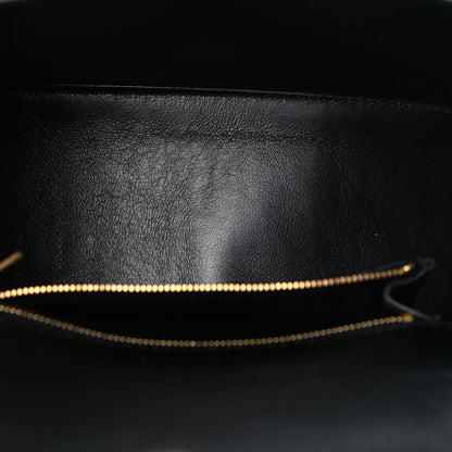 Balenciaga Shiny Calfskin Crocodile Embossed Small Hourglass Top Handle Bag Black 5 of 14