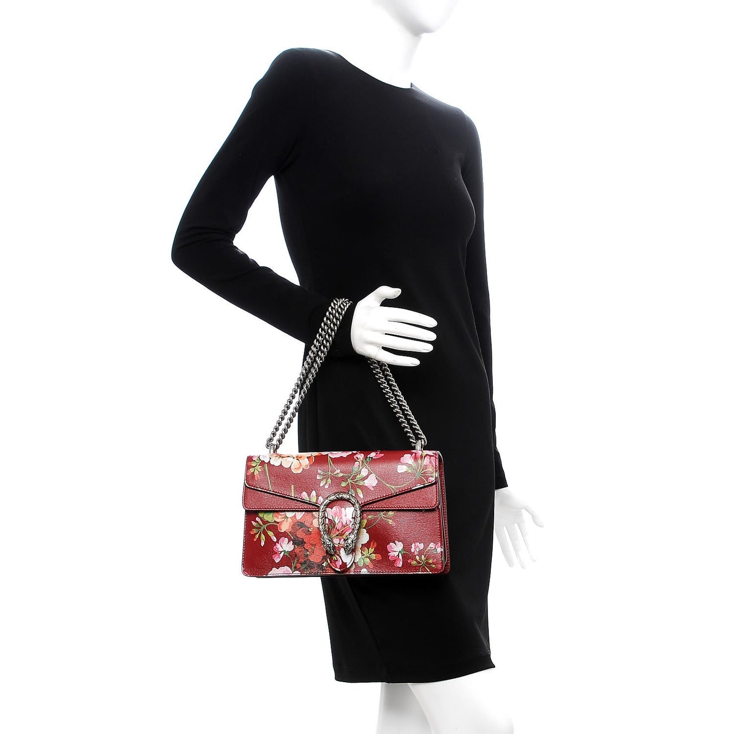Calfskin Blooms Print Small Dionysus Shoulder Bag Romantic Cherry Multicolor