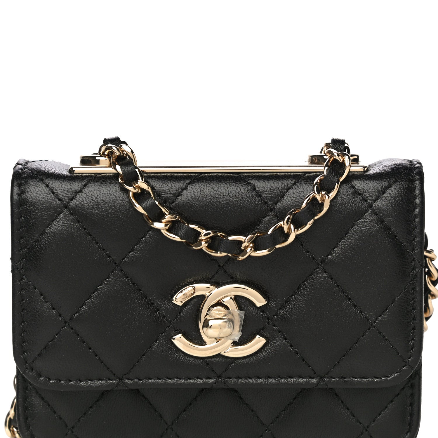 Chanel Lambskin Quilted Trendy CC Card Holder On Chain Black 8 of 12