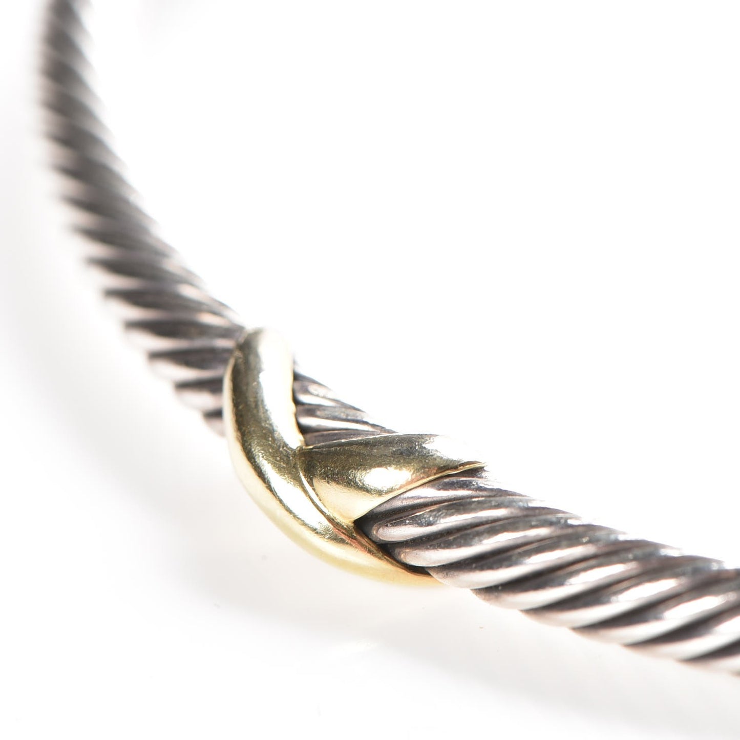Sterling Silver 18K Yellow Gold 4mm X Station Cable Bracelet