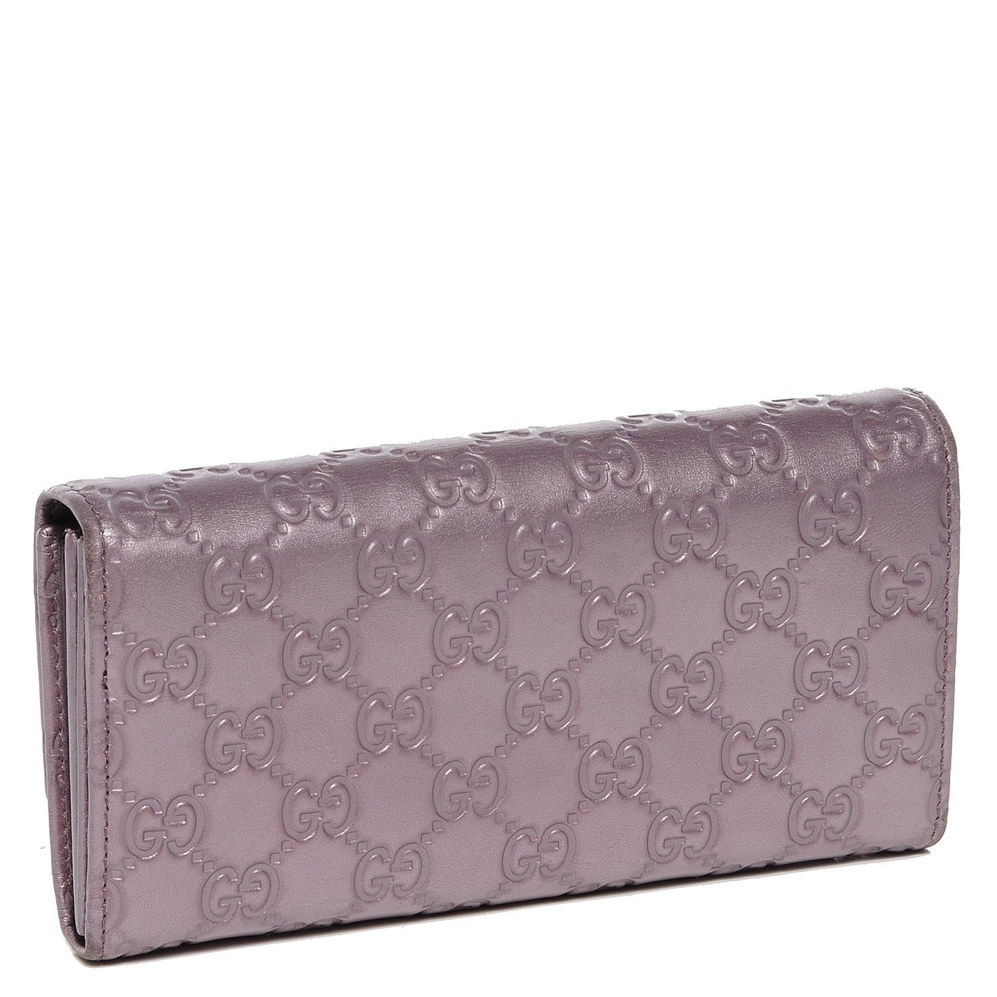Metallic Soft Guccissima Lovely Heart Continental Wallet Senanque
