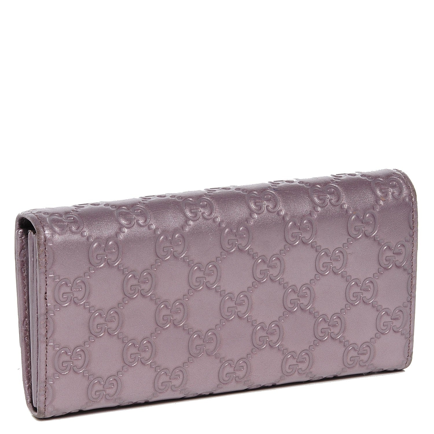 Gucci Metallic Soft Guccissima Lovely Heart Continental Wallet Senanque 3 of 6