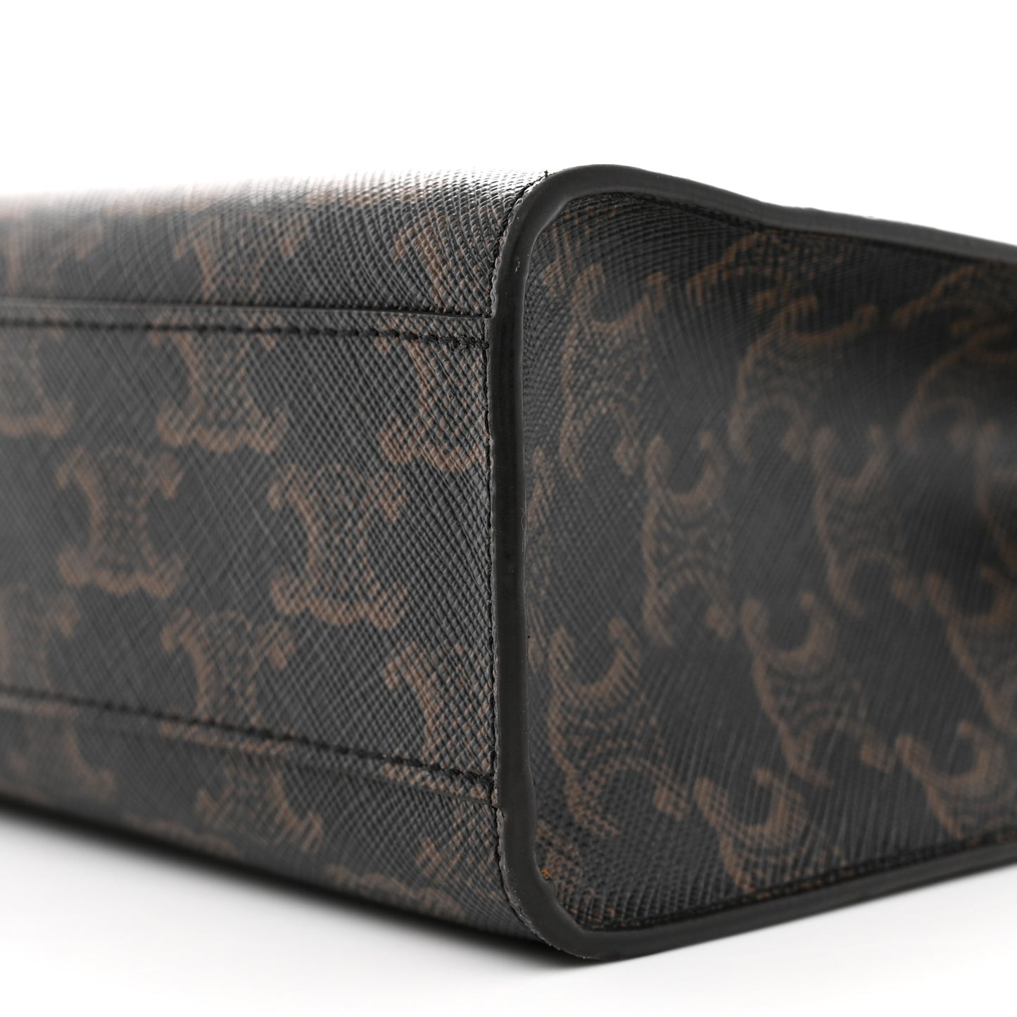 Triomphe Canvas Calfskin Small Vertical Cabas Tan