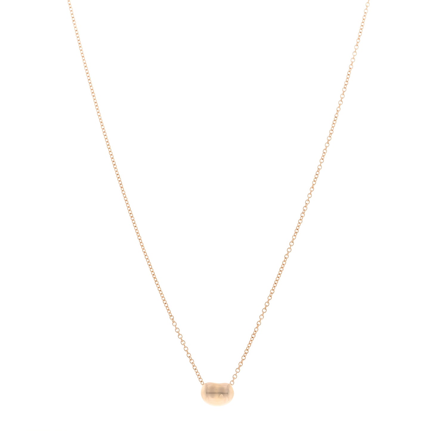18K Rose Gold 6.5mm Elsa Peretti Bean Pendant Necklace