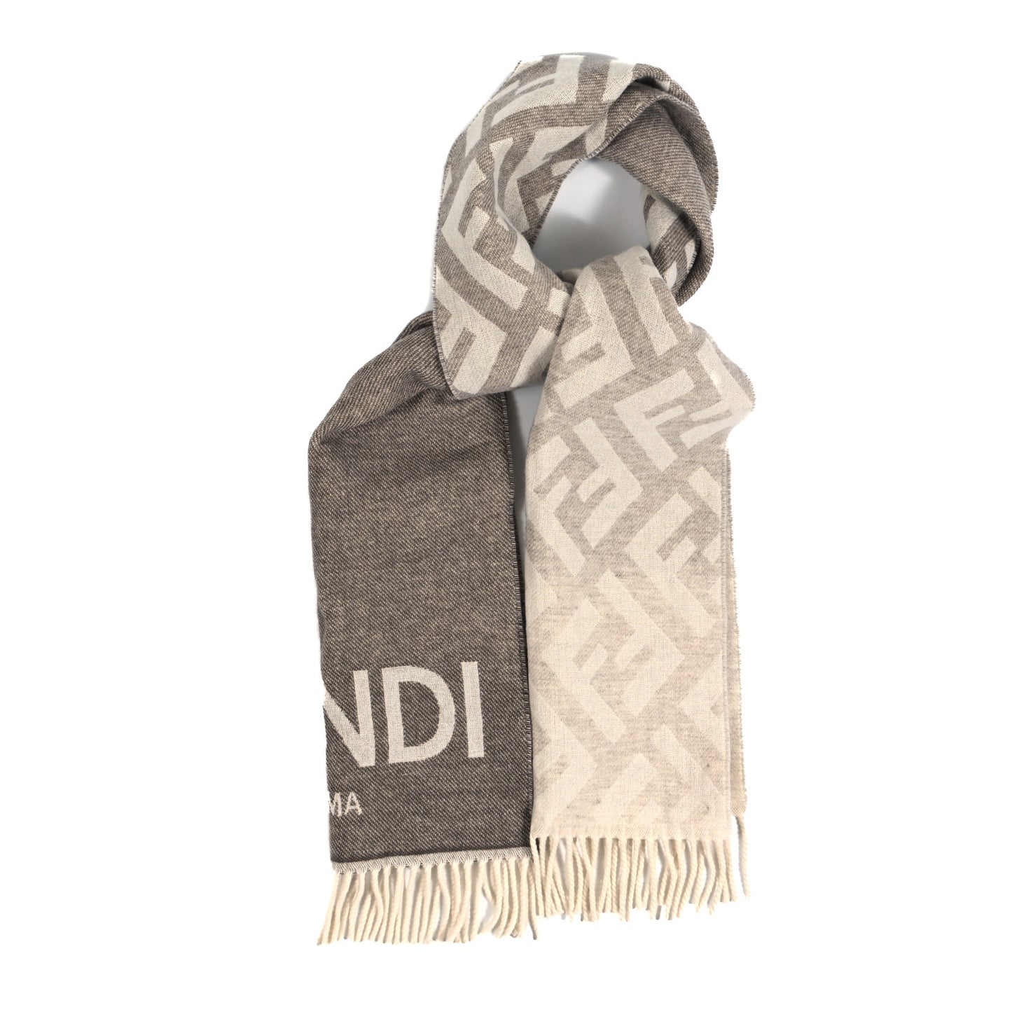 Wool Cashmere FF Scarf Grey