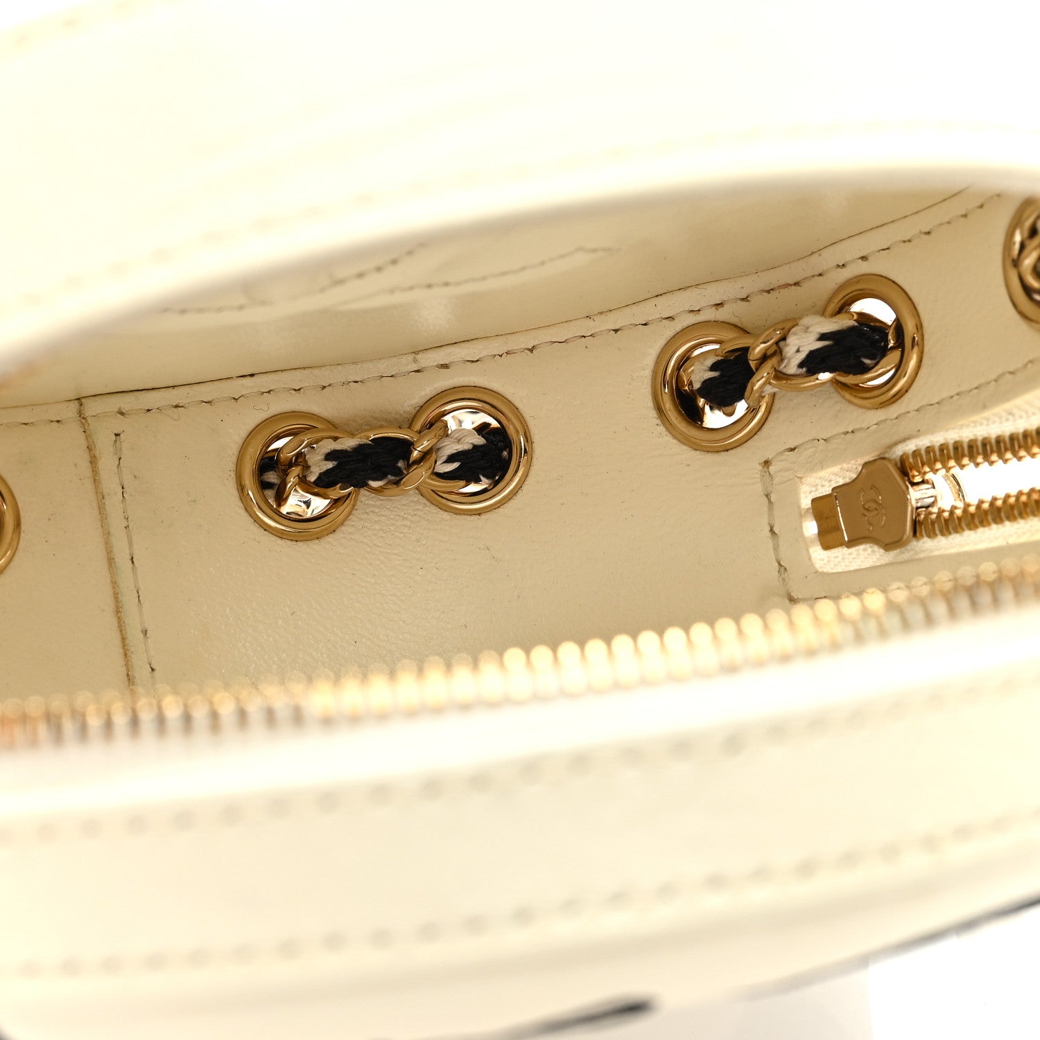 Chanel Lambskin Coco Lifesaver Round Bag Black White 5 of 9