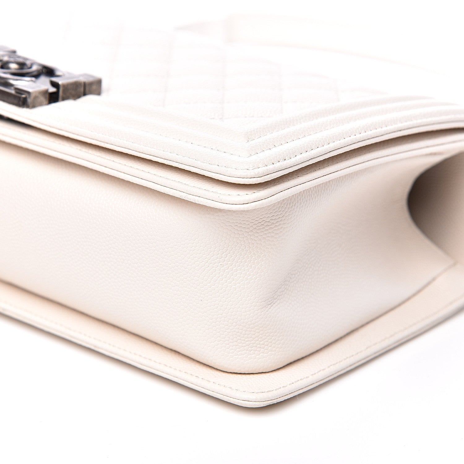 Chanel Caviar Quilted Medium Boy Flap Ivory 8 of 11