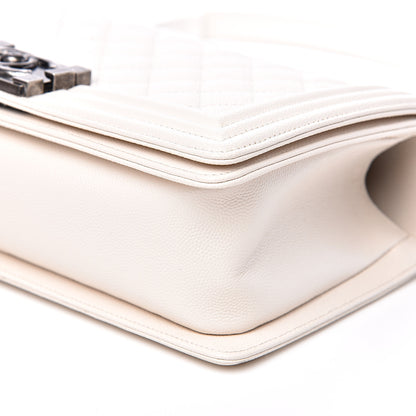 Chanel Caviar Quilted Medium Boy Flap Ivory 8 of 11