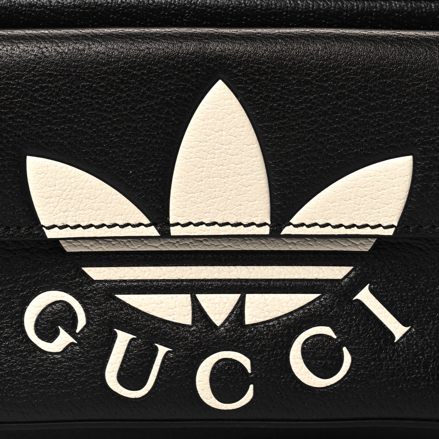 X ADIDAS Textured Dollar Calfskin Belt Bag Black