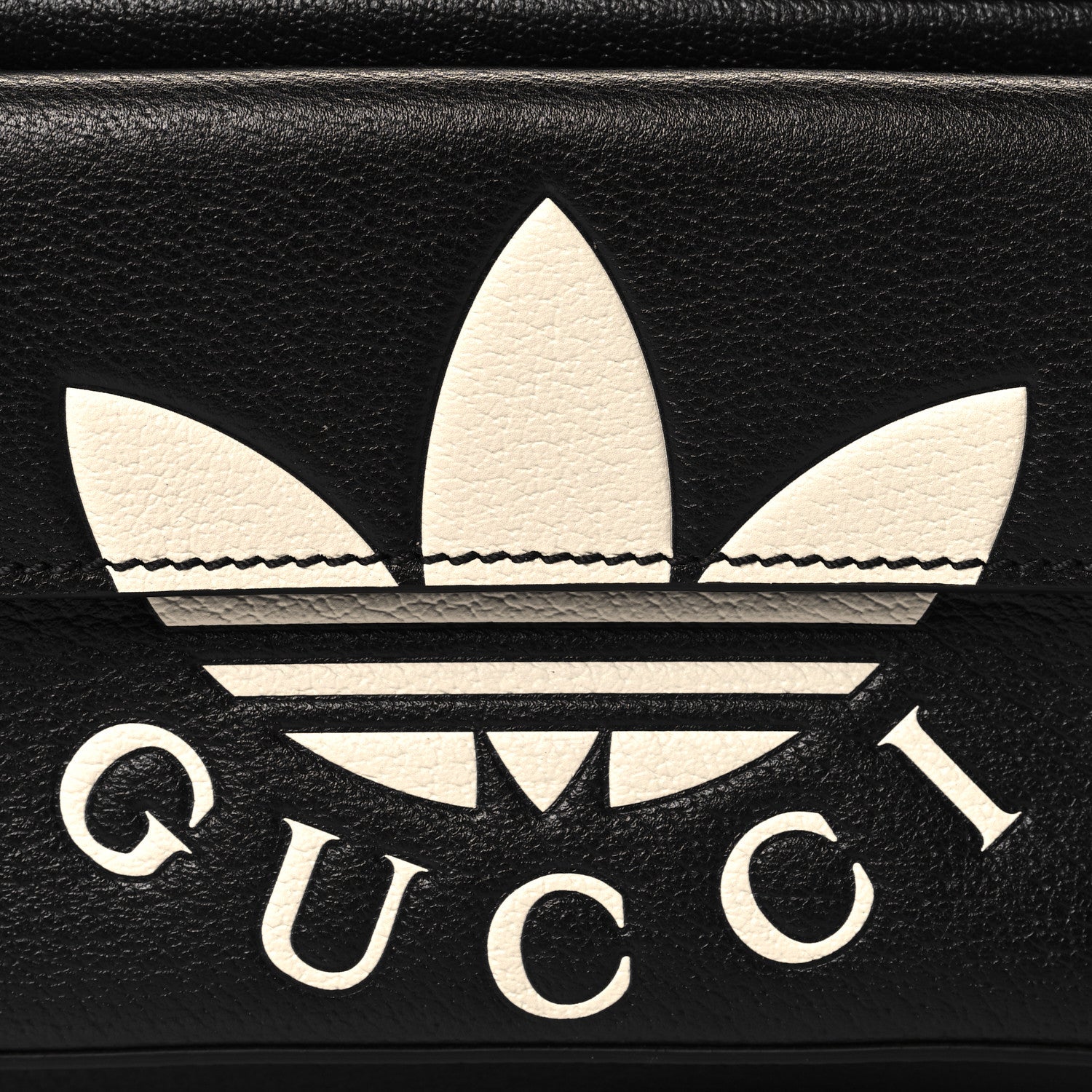 Gucci X ADIDAS Textured Dollar Calfskin Belt Bag Black 8 of 10