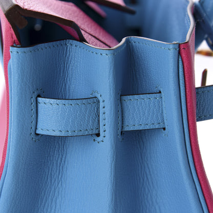 Hermes Chevre Mysore Horseshoe Birkin 30 Rose Shocking Celeste 23 of 34