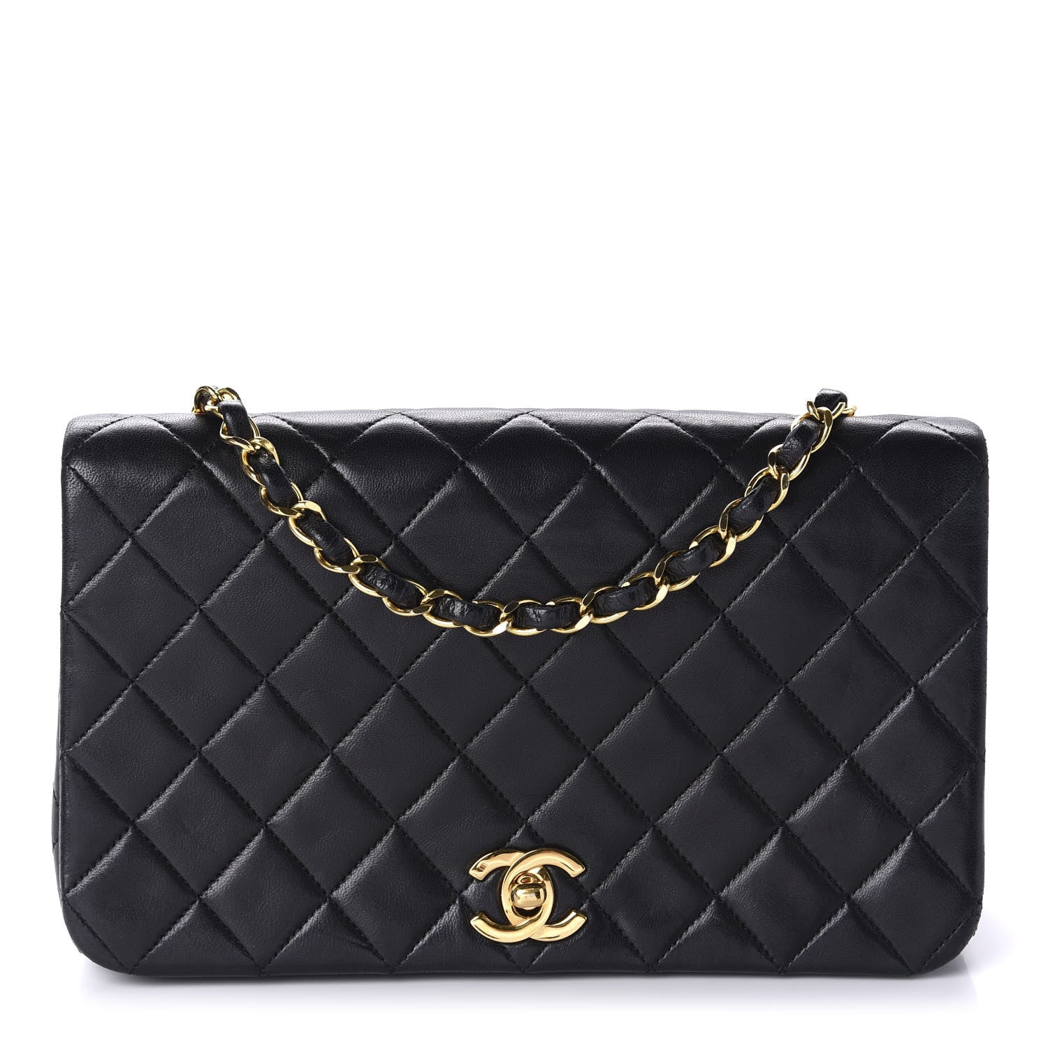 Chanel Lambskin Quilted Small Single Flap Black 1 of 12