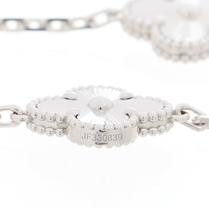 Van Cleef & Arpels 18K White Gold 5 Motifs Guilloche Vintage Alhambra Bracelet 3 of 5