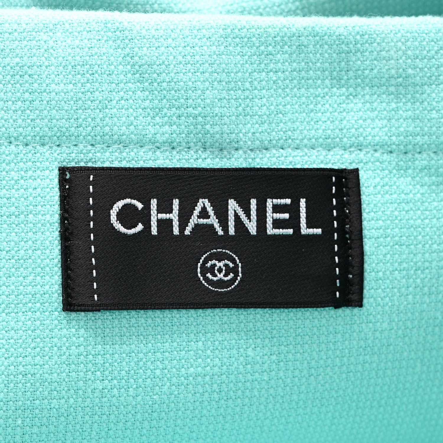Chanel Terry Cotton CC Beach Tote Turquoise 7 of 10